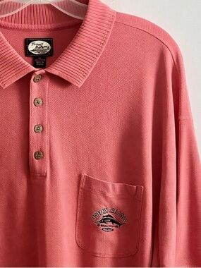 Tommy Bahama Men’s XL Coral Pink Polo Shirt | Pocket Logo | Casual Classic